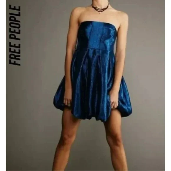 free people blue strapless dress Free People Adriel Midi Dress main image 0